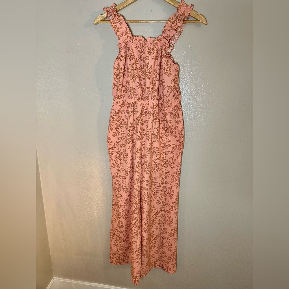LOFT Peach and White Floral Top Size Xs